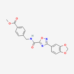 molecular formula C19H15N3O6 B11048893 Methyl 4-[({[3-(1,3-benzodioxol-5-yl)-1,2,4-oxadiazol-5-yl]carbonyl}amino)methyl]benzoate 