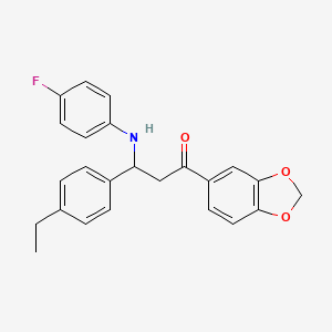 molecular formula C24H22FNO3 B11048942 1-(1,3-Benzodioxol-5-yl)-3-(4-ethylphenyl)-3-[(4-fluorophenyl)amino]propan-1-one 