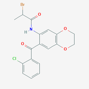 2-bromo-N-[7-(2-chlorobenzoyl)-2,3-dihydro-1,4-benzodioxin-6-yl]propanamide