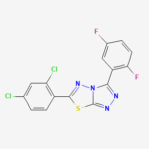 molecular formula C15H6Cl2F2N4S B11048973 6-(2,4-Dichlorophenyl)-3-(2,5-difluorophenyl)[1,2,4]triazolo[3,4-b][1,3,4]thiadiazole 