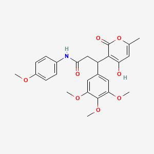 3-(4-hydroxy-6-methyl-2-oxo-2H-pyran-3-yl)-N-(4-methoxyphenyl)-3-(3,4,5-trimethoxyphenyl)propanamide