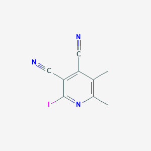 molecular formula C9H6IN3 B11049001 2-Iodo-5,6-dimethylpyridine-3,4-dicarbonitrile 