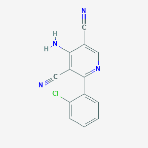 molecular formula C13H7ClN4 B11049009 4-Amino-2-(2-chlorophenyl)-3,5-pyridinedicarbonitrile 