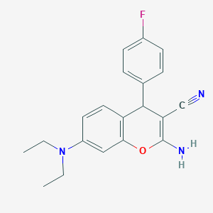 molecular formula C20H20FN3O B11049014 2-amino-7-(diethylamino)-4-(4-fluorophenyl)-4H-chromene-3-carbonitrile 