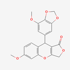 6-methoxy-9-(7-methoxy-1,3-benzodioxol-5-yl)-3,9-dihydro-1H-furo[3,4-b]chromen-1-one