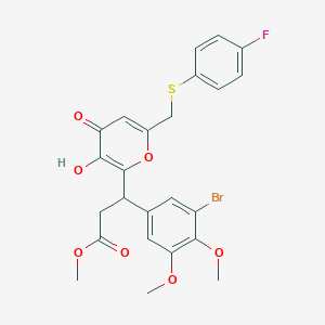 methyl 3-(3-bromo-4,5-dimethoxyphenyl)-3-(6-{[(4-fluorophenyl)sulfanyl]methyl}-3-hydroxy-4-oxo-4H-pyran-2-yl)propanoate