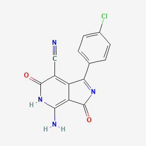 molecular formula C14H7ClN4O2 B11049034 4-amino-1-(4-chlorophenyl)-6-hydroxy-3-oxo-3H-pyrrolo[3,4-c]pyridine-7-carbonitrile 