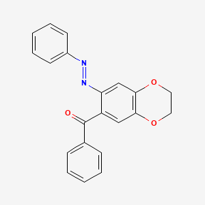 molecular formula C21H16N2O3 B11049053 (7-Benzoyl-2,3-dihydro-1,4-benzodioxin-6-yl)(phenyl)diazene 