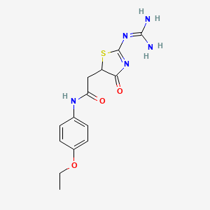 molecular formula C14H17N5O3S B11049061 2-(2-carbamimidamido-4-oxo-4,5-dihydro-1,3-thiazol-5-yl)-N-(4-ethoxyphenyl)acetamide 