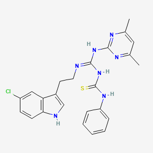 1-{(E)-{[2-(5-chloro-1H-indol-3-yl)ethyl]amino}[(4,6-dimethylpyrimidin-2-yl)amino]methylidene}-3-phenylthiourea