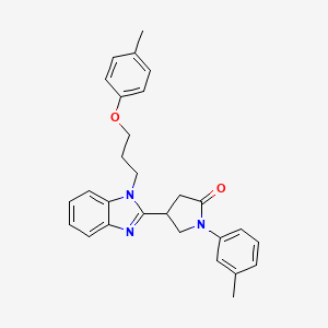 molecular formula C28H29N3O2 B11049091 4-{1-[3-(4-methylphenoxy)propyl]-1H-benzimidazol-2-yl}-1-(3-methylphenyl)pyrrolidin-2-one 