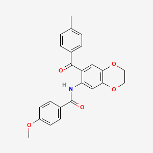 molecular formula C24H21NO5 B11049098 4-methoxy-N-[7-(4-methylbenzoyl)-2,3-dihydro-1,4-benzodioxin-6-yl]benzamide 