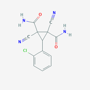 molecular formula C13H9ClN4O2 B11049113 3-(2-Chlorophenyl)-1,2-dicyanocyclopropane-1,2-dicarboxamide 