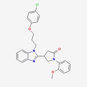 molecular formula C27H26ClN3O3 B11049125 4-{1-[3-(4-chlorophenoxy)propyl]-1H-benzimidazol-2-yl}-1-(2-methoxyphenyl)pyrrolidin-2-one 