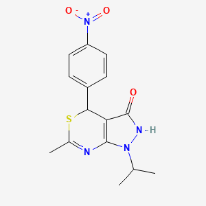 6-methyl-4-(4-nitrophenyl)-1-(propan-2-yl)-1,4-dihydropyrazolo[3,4-d][1,3]thiazin-3(2H)-one