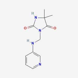 molecular formula C11H14N4O2 B11049141 5,5-Dimethyl-3-[(pyridin-3-ylamino)methyl]imidazolidine-2,4-dione 