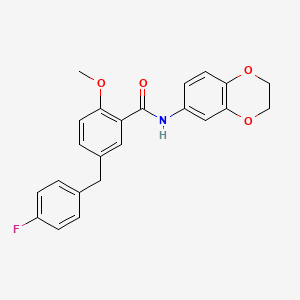 N-(2,3-dihydro-1,4-benzodioxin-6-yl)-5-(4-fluorobenzyl)-2-methoxybenzamide