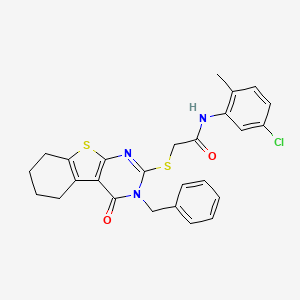 2-[(3-benzyl-4-oxo-3,4,5,6,7,8-hexahydro[1]benzothieno[2,3-d]pyrimidin-2-yl)sulfanyl]-N-(5-chloro-2-methylphenyl)acetamide