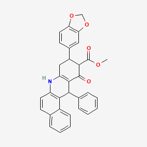 Methyl 9-(1,3-benzodioxol-5-yl)-11-oxo-12-phenyl-7,8,9,10,11,12-hexahydrobenzo[a]acridine-10-carboxylate