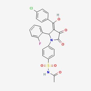 N-[(4-{3-[(4-chlorophenyl)carbonyl]-2-(2-fluorophenyl)-4-hydroxy-5-oxo-2,5-dihydro-1H-pyrrol-1-yl}phenyl)sulfonyl]acetamide