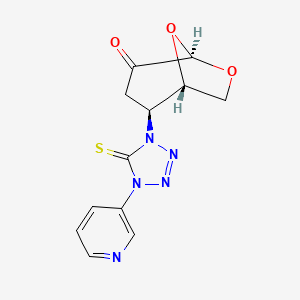 molecular formula C12H11N5O3S B11049194 (1S,2S,5R)-2-[4-(pyridin-3-yl)-5-thioxo-4,5-dihydro-1H-tetrazol-1-yl]-6,8-dioxabicyclo[3.2.1]octan-4-one (non-preferred name) 