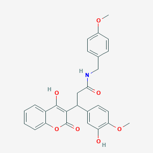 3-(3-hydroxy-4-methoxyphenyl)-3-(4-hydroxy-2-oxo-2H-chromen-3-yl)-N-(4-methoxybenzyl)propanamide