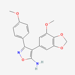 molecular formula C18H16N2O5 B11049250 4-(7-Methoxy-1,3-benzodioxol-5-yl)-3-(4-methoxyphenyl)-1,2-oxazol-5-amine 