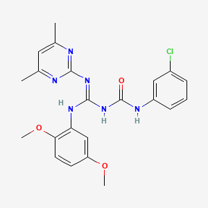 1-(3-chlorophenyl)-3-[N-(2,5-dimethoxyphenyl)-N'-(4,6-dimethylpyrimidin-2-yl)carbamimidoyl]urea