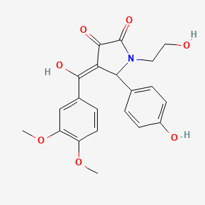 4-[(3,4-dimethoxyphenyl)carbonyl]-3-hydroxy-1-(2-hydroxyethyl)-5-(4-hydroxyphenyl)-1,5-dihydro-2H-pyrrol-2-one