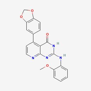 molecular formula C21H16N4O4 B11049278 5-(1,3-benzodioxol-5-yl)-2-[(2-methoxyphenyl)amino]pyrido[2,3-d]pyrimidin-4(3H)-one 