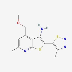 4-(Methoxymethyl)-6-methyl-2-(4-methyl-1,2,3-thiadiazol-5-yl)thieno[2,3-b]pyridin-3-amine