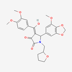 4-[(3,4-dimethoxyphenyl)carbonyl]-3-hydroxy-5-(7-methoxy-1,3-benzodioxol-5-yl)-1-(tetrahydrofuran-2-ylmethyl)-1,5-dihydro-2H-pyrrol-2-one