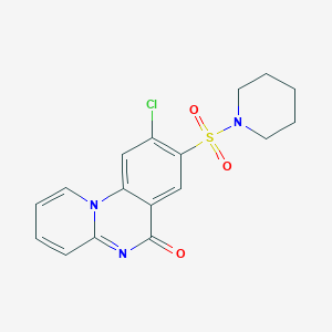 molecular formula C17H16ClN3O3S B11049320 9-chloro-8-(piperidin-1-ylsulfonyl)-6H-pyrido[1,2-a]quinazolin-6-one 