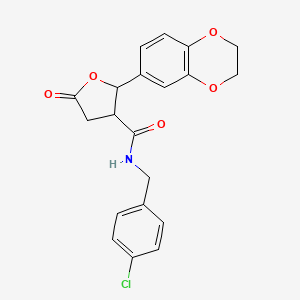 N-(4-Chlorobenzyl)-2-(2,3-dihydro-1,4-benzodioxin-6-YL)-5-oxotetrahydro-3-furancarboxamide