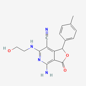 4-Amino-6-[(2-hydroxyethyl)amino]-1-(4-methylphenyl)-3-oxo-1,3-dihydrofuro[3,4-c]pyridine-7-carbonitrile