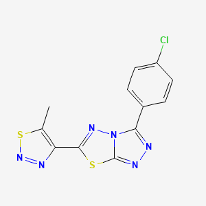 3-(4-Chlorophenyl)-6-(5-methyl-1,2,3-thiadiazol-4-yl)[1,2,4]triazolo[3,4-b][1,3,4]thiadiazole