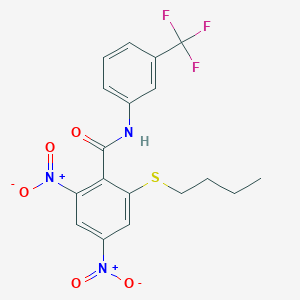 2-(butylsulfanyl)-4,6-dinitro-N-[3-(trifluoromethyl)phenyl]benzamide