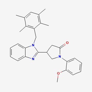 1-(2-methoxyphenyl)-4-[1-(2,3,5,6-tetramethylbenzyl)-1H-benzimidazol-2-yl]pyrrolidin-2-one