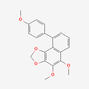 molecular formula C20H18O5 B11049367 4,5-Dimethoxy-9-(4-methoxyphenyl)naphtho[1,2-d][1,3]dioxole 