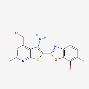 2-(6,7-Difluoro-1,3-benzoxazol-2-yl)-4-(methoxymethyl)-6-methylthieno[2,3-b]pyridin-3-amine