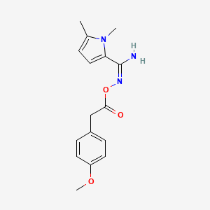 molecular formula C16H19N3O3 B11049405 1H-Pyrrole-2-carboximidamide, N'-[[2-(4-methoxyphenyl)acetyl]oxy]-1,5-dimethyl- 