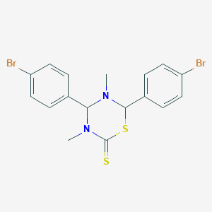 molecular formula C17H16Br2N2S2 B11049409 4,6-Bis(4-bromophenyl)-3,5-dimethyl-1,3,5-thiadiazinane-2-thione 