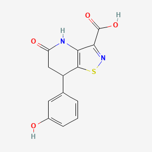 7-(3-Hydroxyphenyl)-5-oxo-4H,6H,7H-[1,2]thiazolo[4,5-b]pyridine-3-carboxylic acid