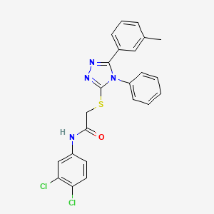 molecular formula C23H18Cl2N4OS B11049417 N-(3,4-dichlorophenyl)-2-{[5-(3-methylphenyl)-4-phenyl-4H-1,2,4-triazol-3-yl]sulfanyl}acetamide 