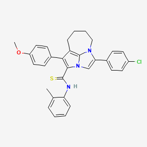 molecular formula C31H28ClN3OS B11049426 4-(4-chlorophenyl)-1-(4-methoxyphenyl)-N-(2-methylphenyl)-5,6,7,8-tetrahydro-2a,4a-diazacyclopenta[cd]azulene-2-carbothioamide 