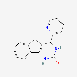 molecular formula C16H13N3O B11049440 2H-Indeno[1,2-d]pyrimidin-2-one, 1,3,4,5-tetrahydro-4-(2-pyridinyl)- 