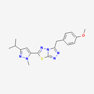 3-(4-methoxybenzyl)-6-[1-methyl-3-(propan-2-yl)-1H-pyrazol-5-yl][1,2,4]triazolo[3,4-b][1,3,4]thiadiazole