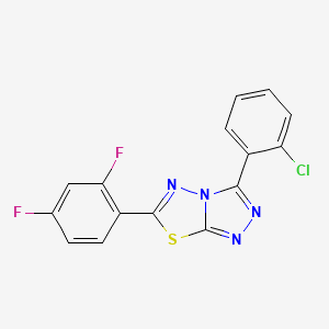 molecular formula C15H7ClF2N4S B11049471 3-(2-Chlorophenyl)-6-(2,4-difluorophenyl)[1,2,4]triazolo[3,4-b][1,3,4]thiadiazole 