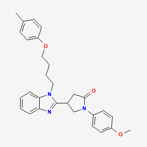 1-(4-methoxyphenyl)-4-{1-[4-(4-methylphenoxy)butyl]-1H-benzimidazol-2-yl}pyrrolidin-2-one