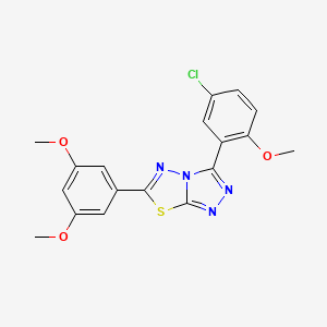 molecular formula C18H15ClN4O3S B11049490 3-(5-Chloro-2-methoxyphenyl)-6-(3,5-dimethoxyphenyl)[1,2,4]triazolo[3,4-b][1,3,4]thiadiazole 